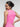 Back view of pink seamless supportive top, wholesale sports top with removable cups
