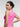 Side view of pink seamless sports top, form fitting supportive top for wholesale activewear
