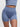 Blue wholesale yoga shorts, high waisted, peach buttocks shaping for activewear

