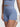 Side view of blue high waisted yoga shorts, four way stretch sculpting shorts wholesale
