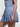 Blue Vractive A line skirt wholesale, slimming ruffle hem skirt with functional pockets
