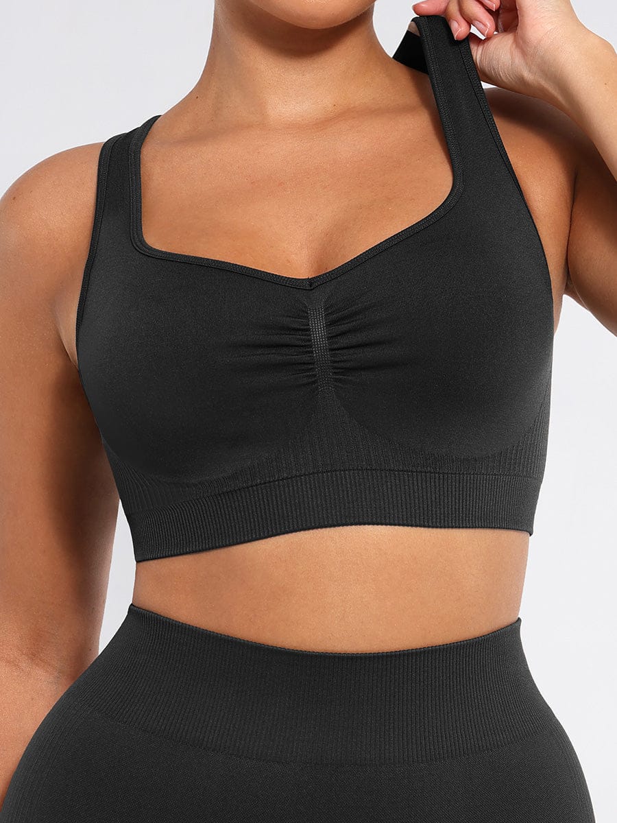Vractive Wholesale Seamless High Support Racerback Sports Bra with wholesale close-up