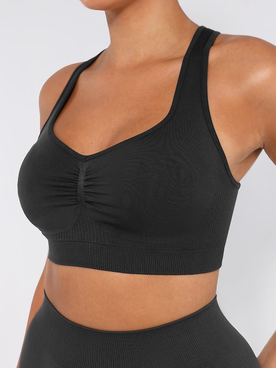 Seamless performance sports bra side view