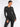 Black seamless yoga jacket with full zipper, wholesale activewear top with thumb holes
