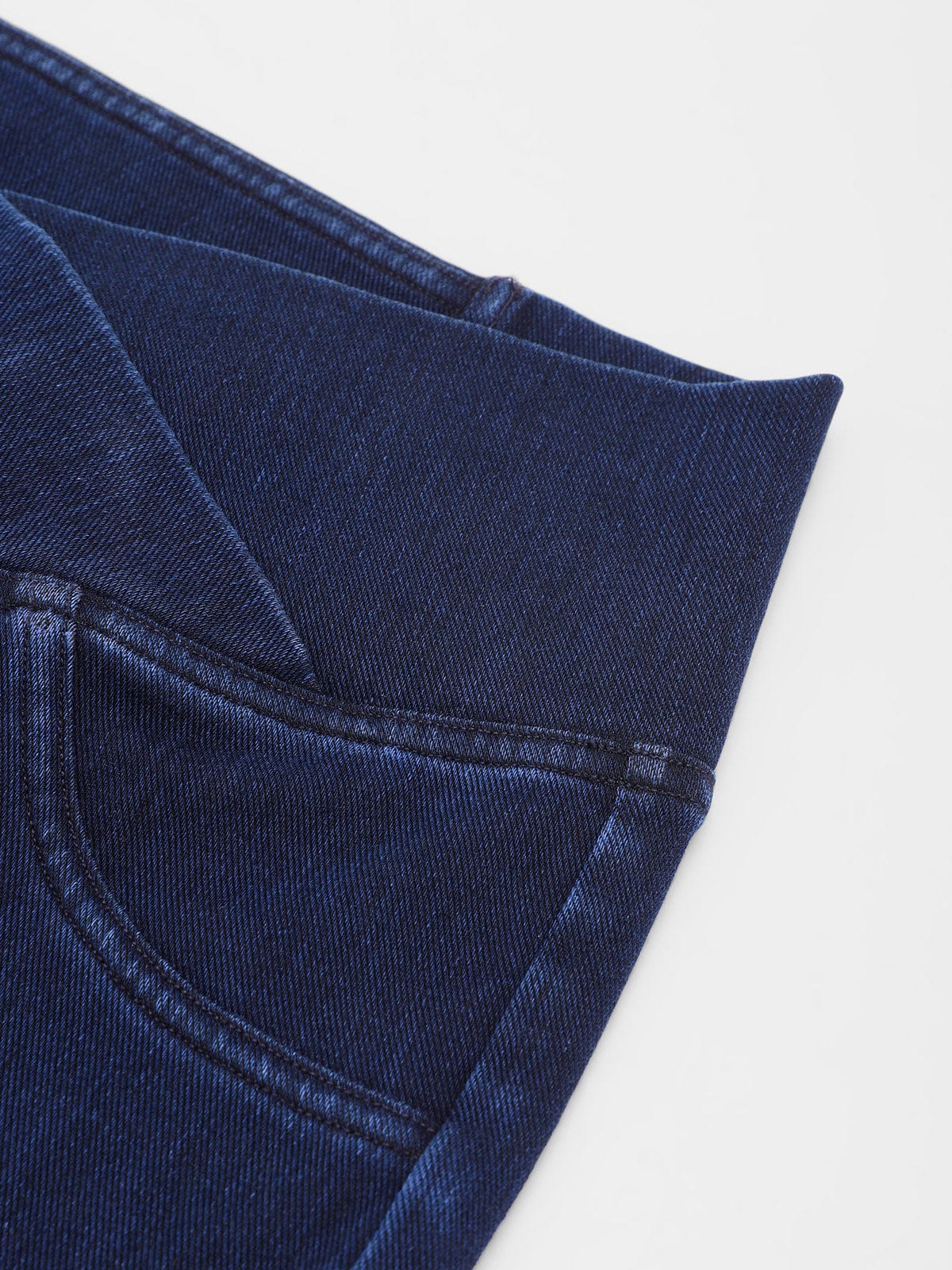 Vractive Wholesale Crossover Denim Side Pockets Sculpting Leggings wholesale close-up