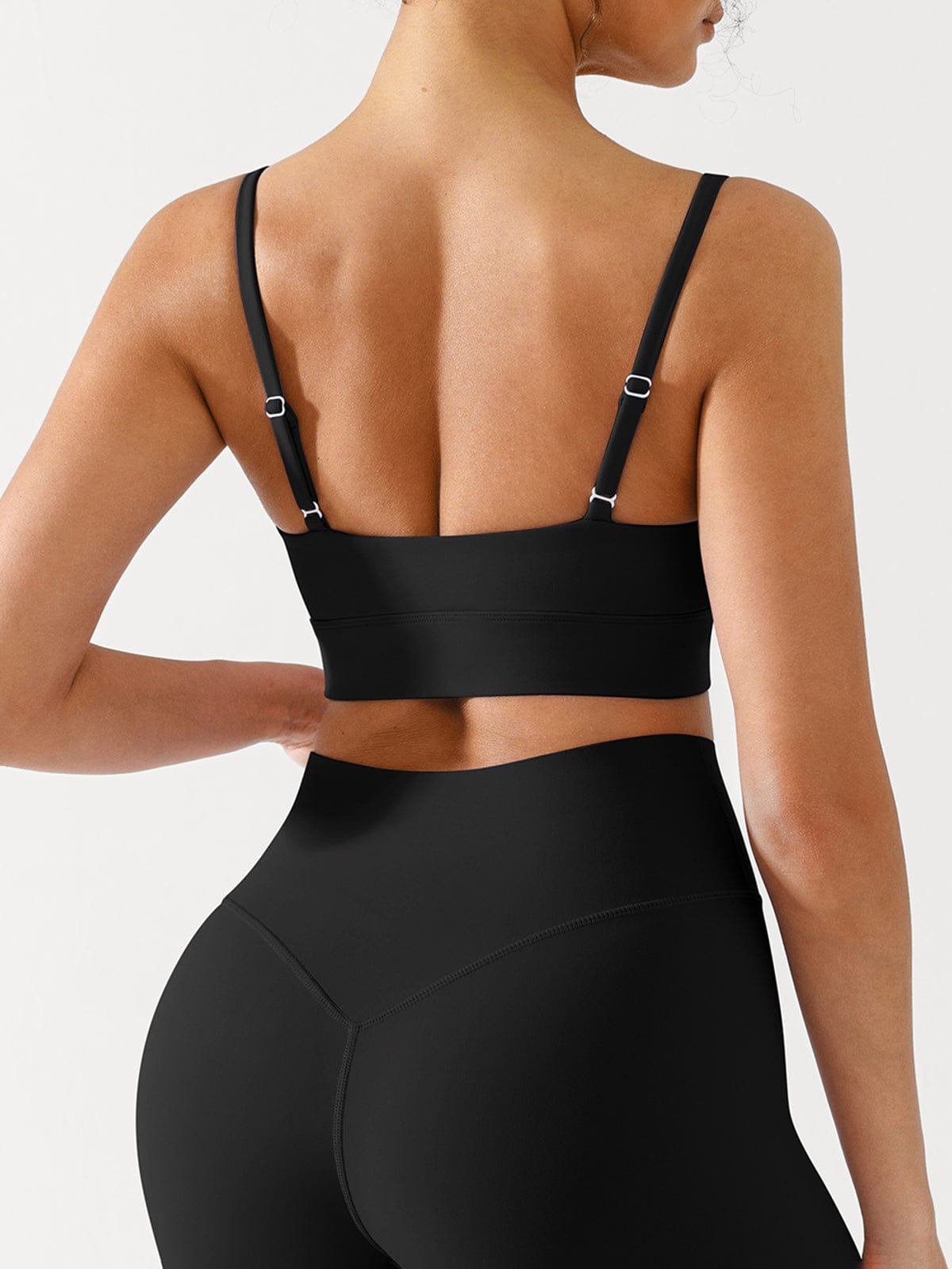 Vractive Low Neck Sports Bra Buttery Soft Moisture-Wicking Yoga Crop wholesale back view