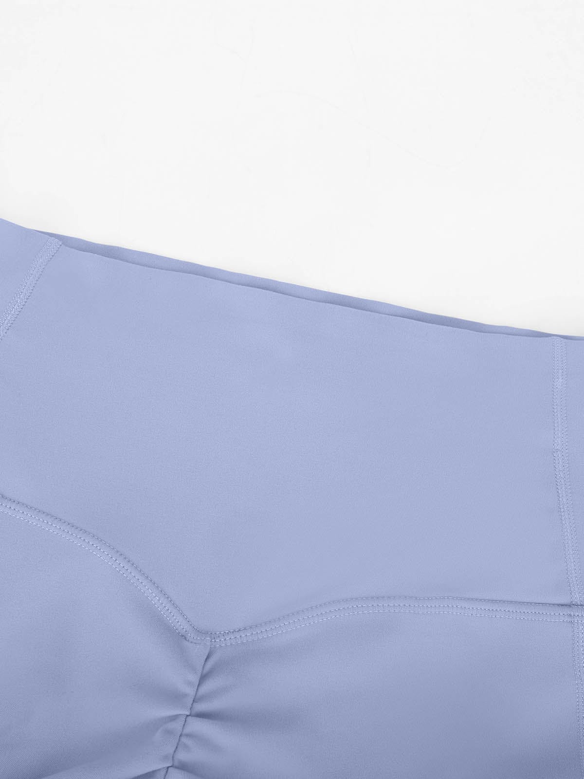 Macro shot of the high-quality stitching craftsmanship on Lavender Blue Vractive leggings