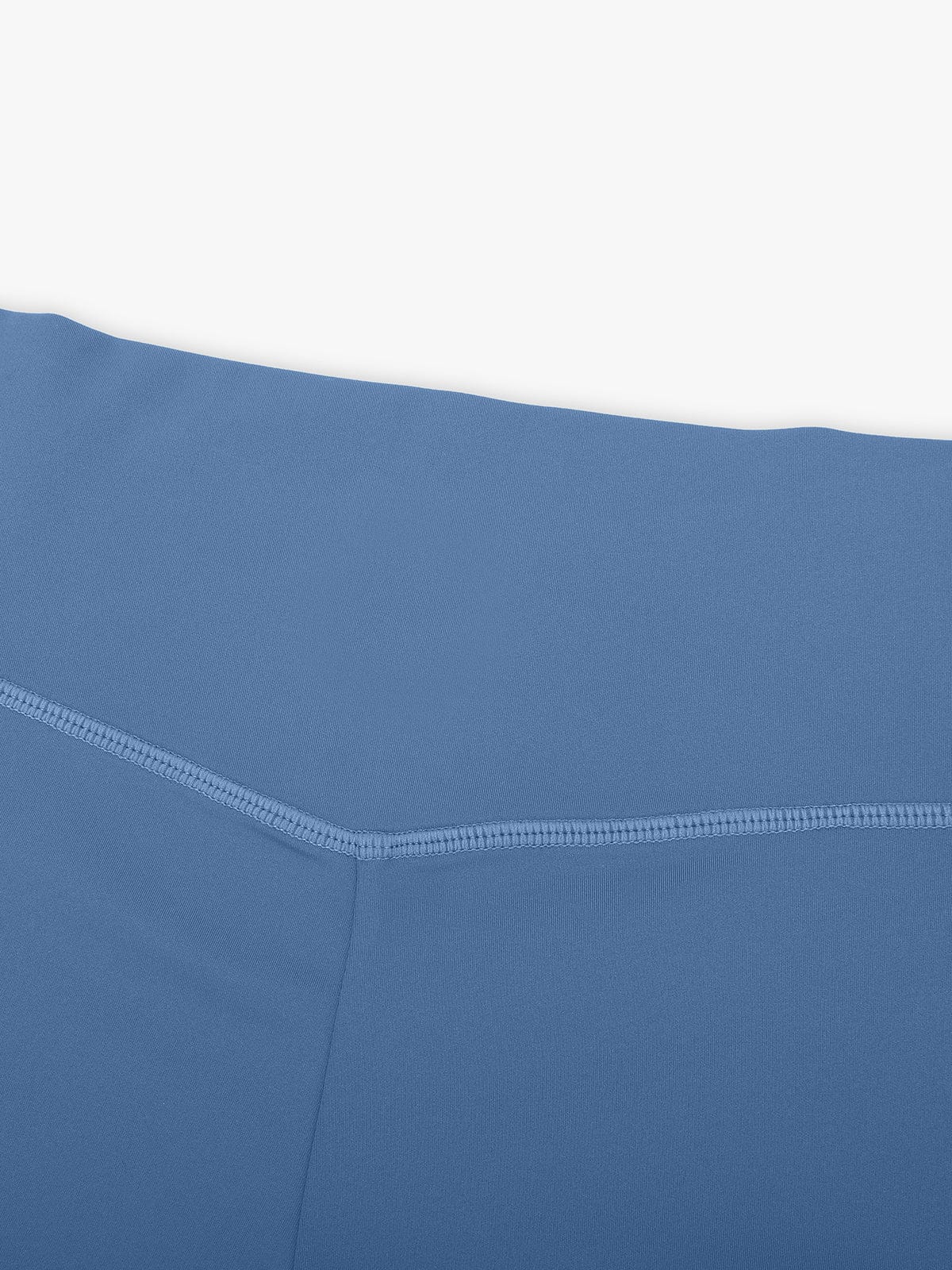 Close-up highlighting neat and secure seam construction on Light Blue Vractive leggings