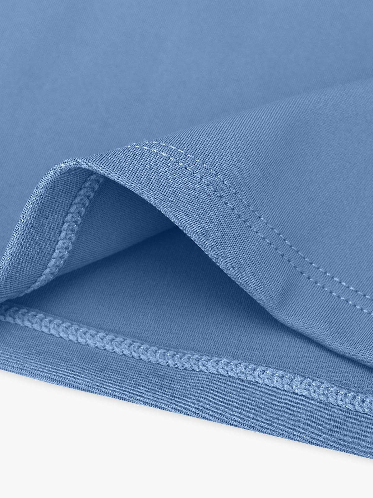Close-up highlighting neat and secure seam construction on Light Blue Vractive leggings