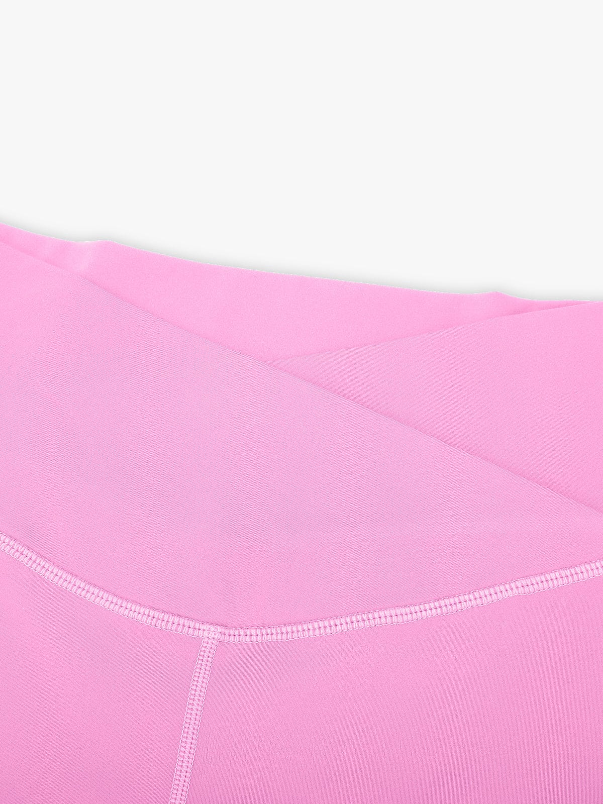 Macro shot of the premium elastic stitching on Lilac Pink Vractive cross waist pants