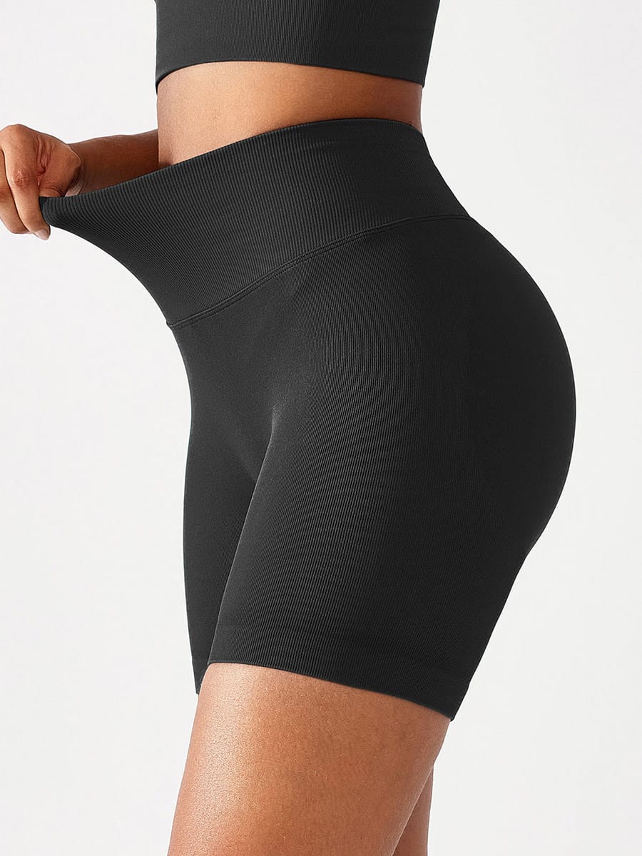 black womens athletic leggings side view stretch yoga pants vractive
背面图