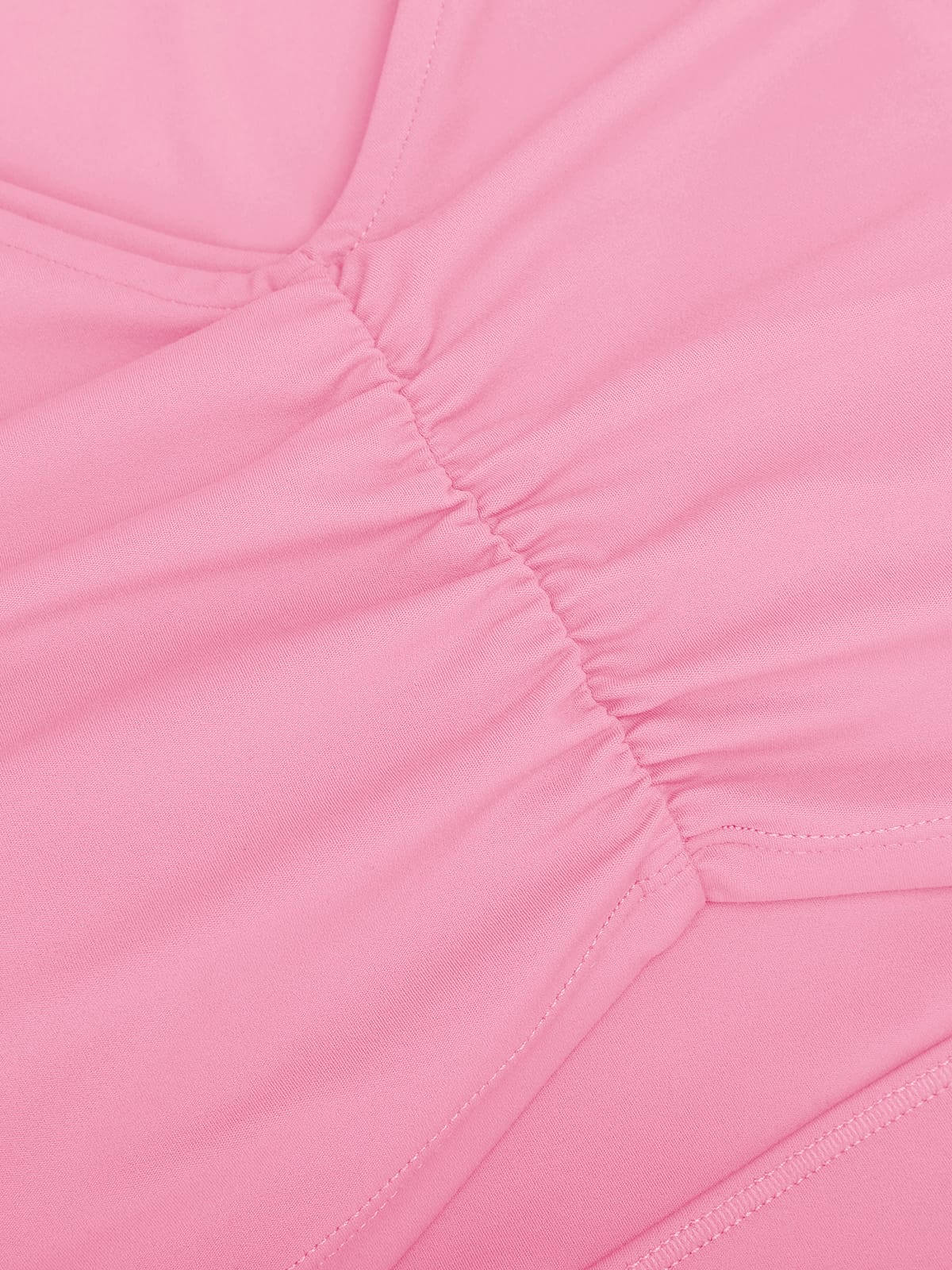Pink fitted crop top fabric detail