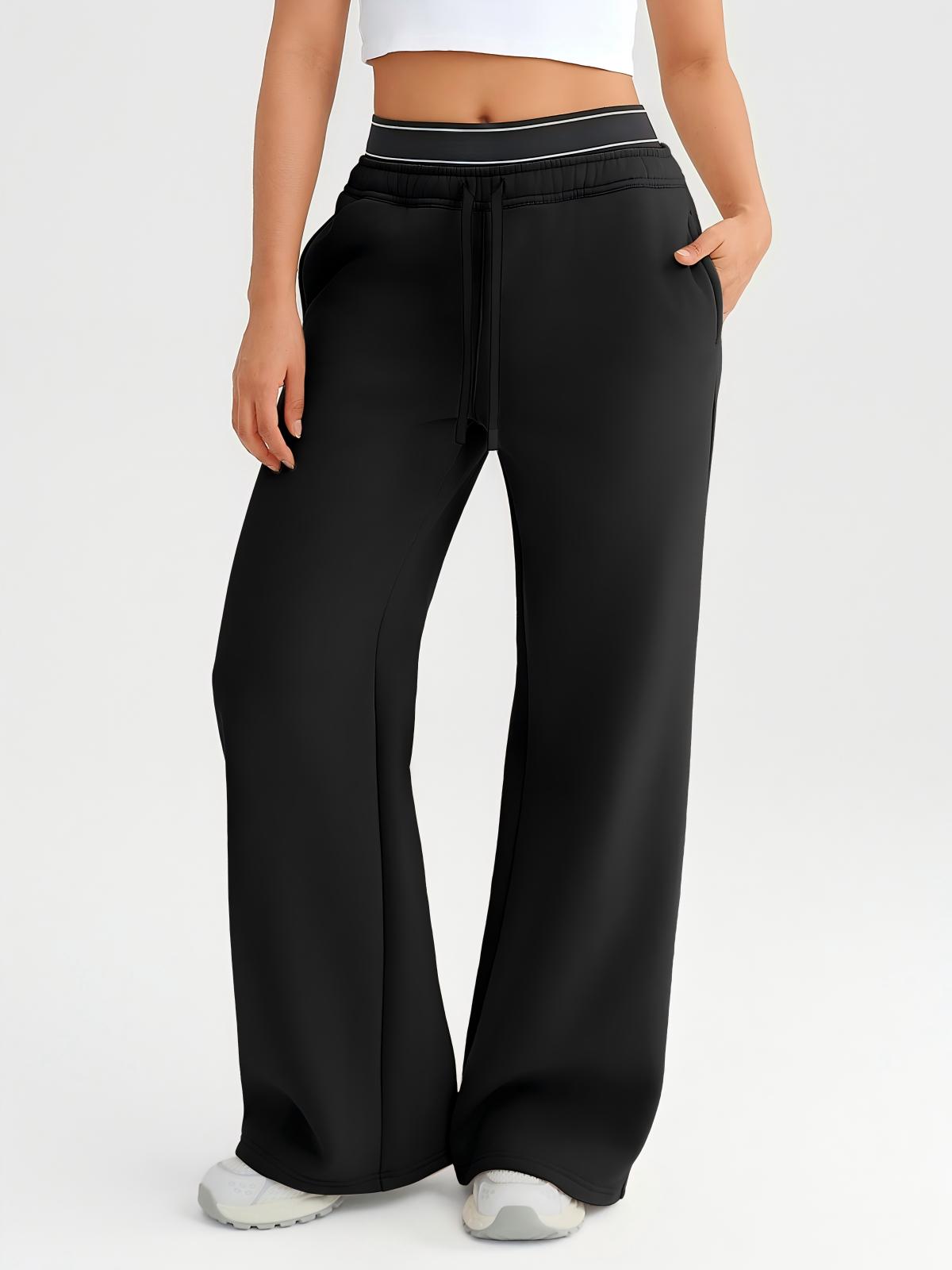 Wholesale Cropped Half-Zip Sweatshirt and Double-Waist Sweatpants Set