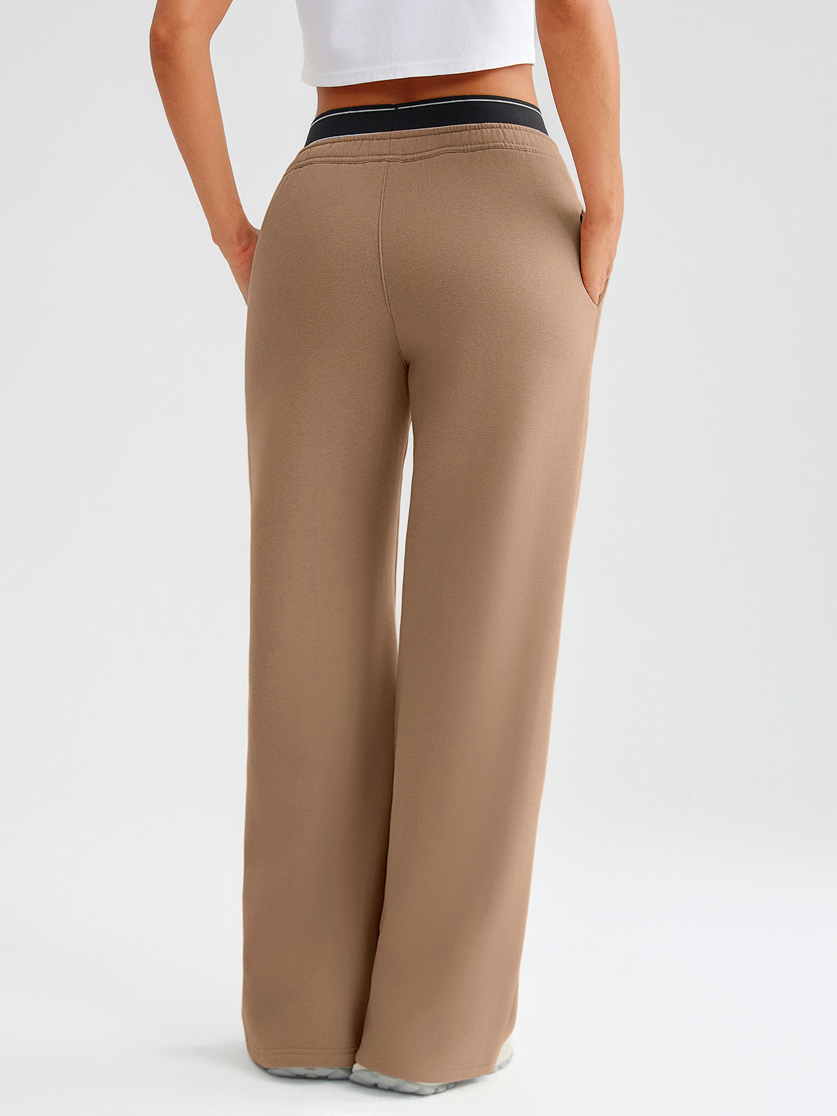Wholesale Cropped Half-Zip Sweatshirt and Double-Waist Sweatpants Set