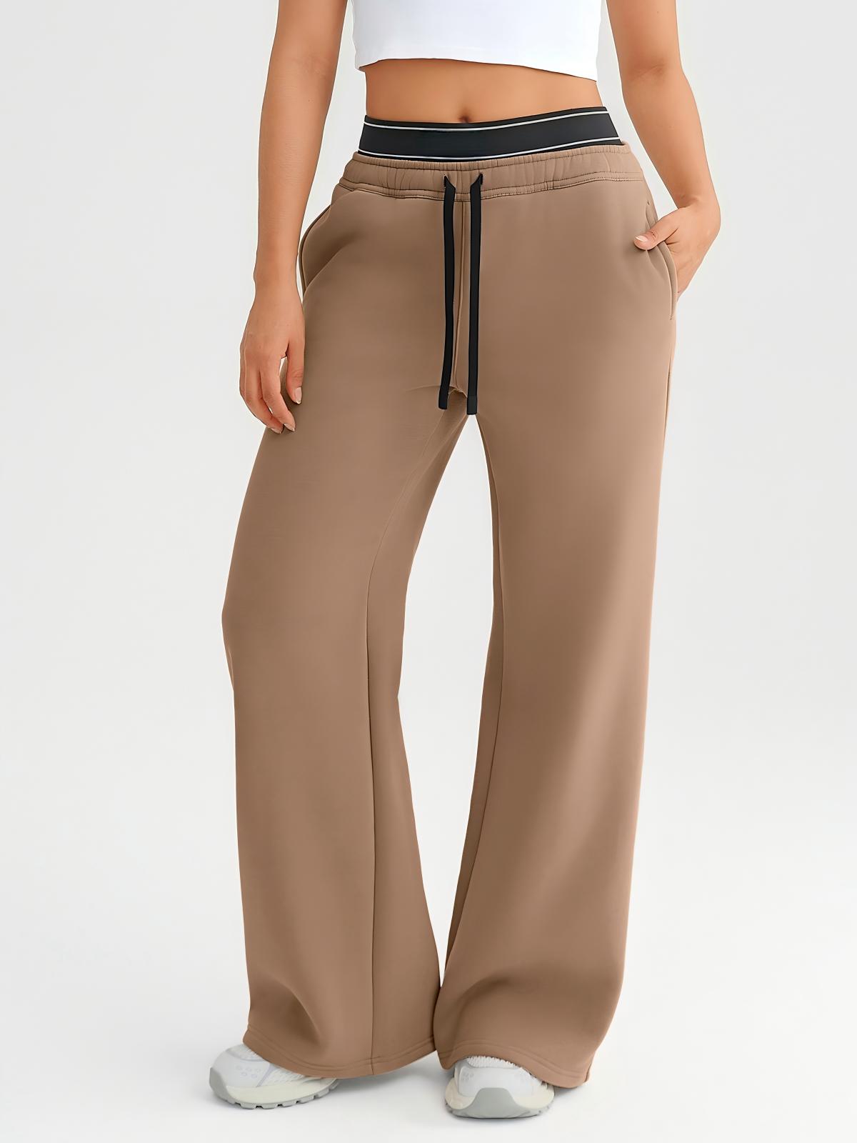 Wholesale Cropped Half-Zip Sweatshirt and Double-Waist Sweatpants Set