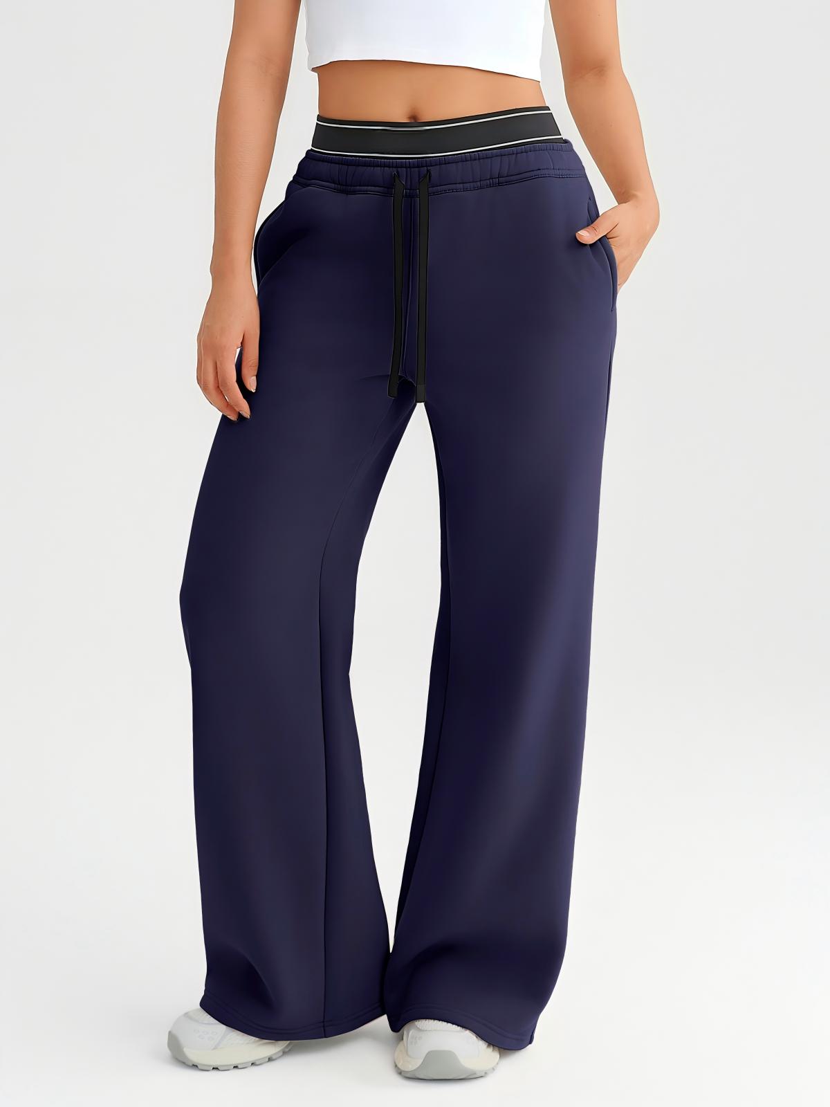 Wholesale Cropped Half-Zip Sweatshirt and Double-Waist Sweatpants Set