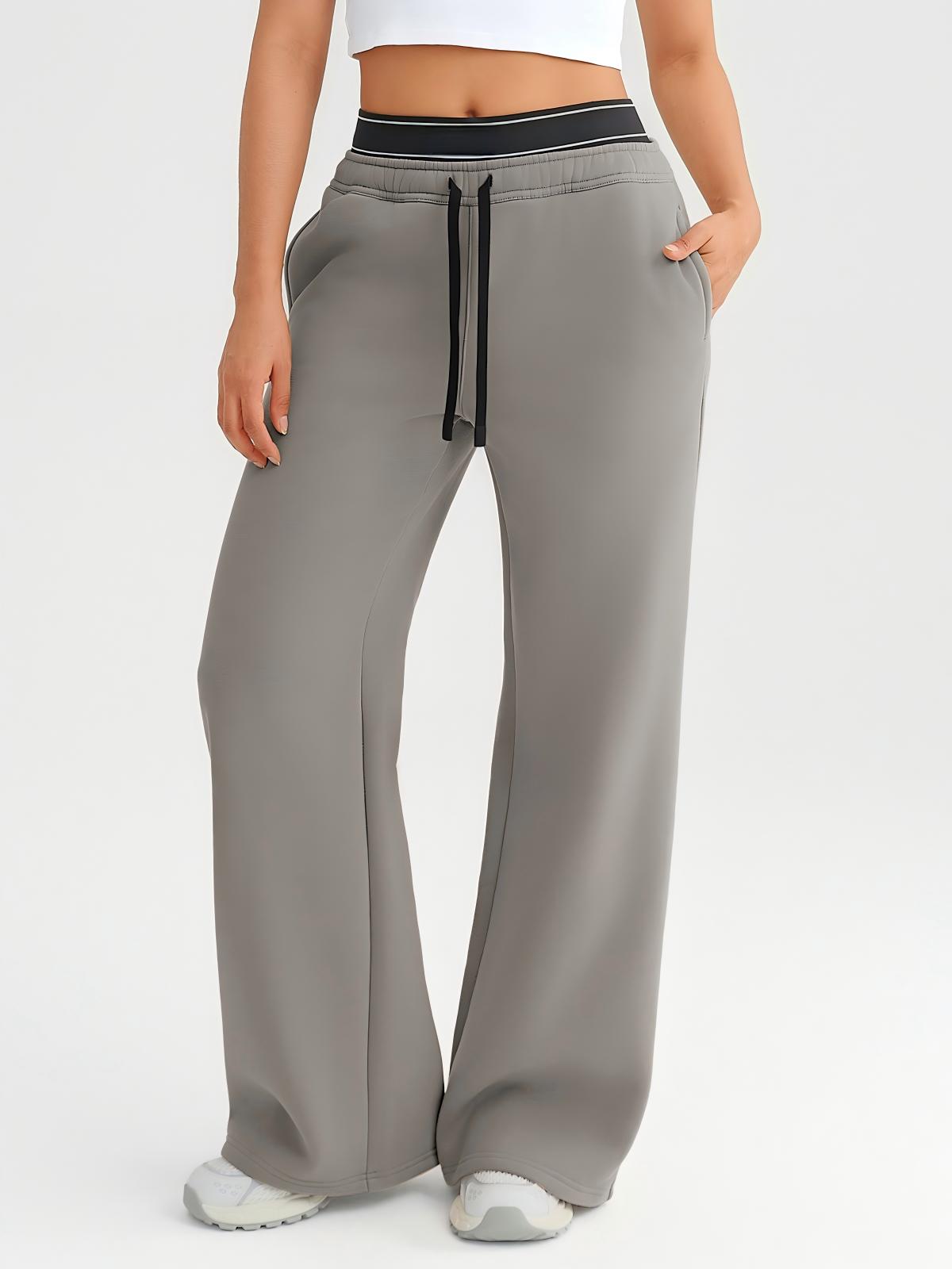 Wholesale Cropped Half-Zip Sweatshirt and Double-Waist Sweatpants Set