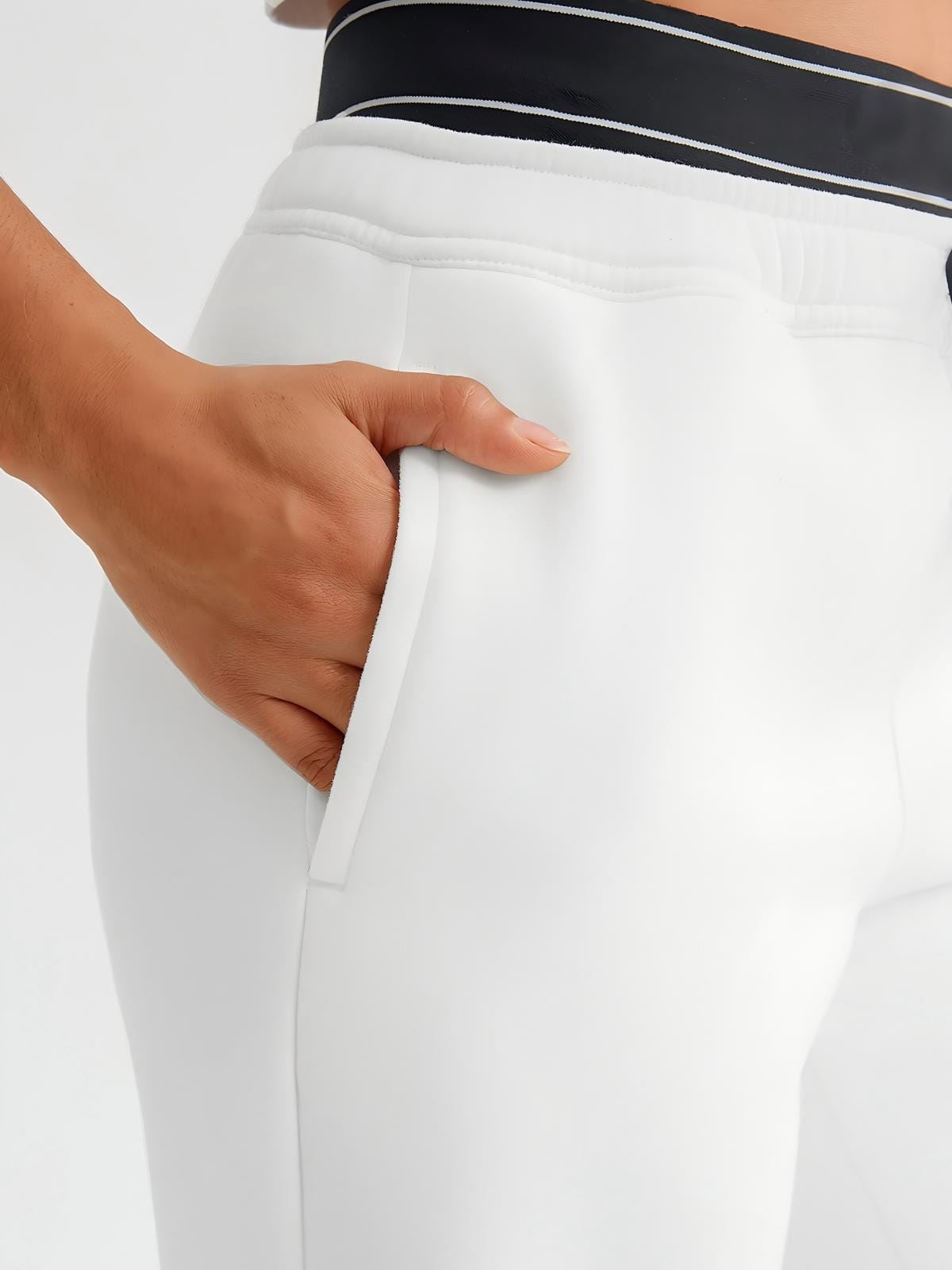 Women's sweatpants with double waistband detail