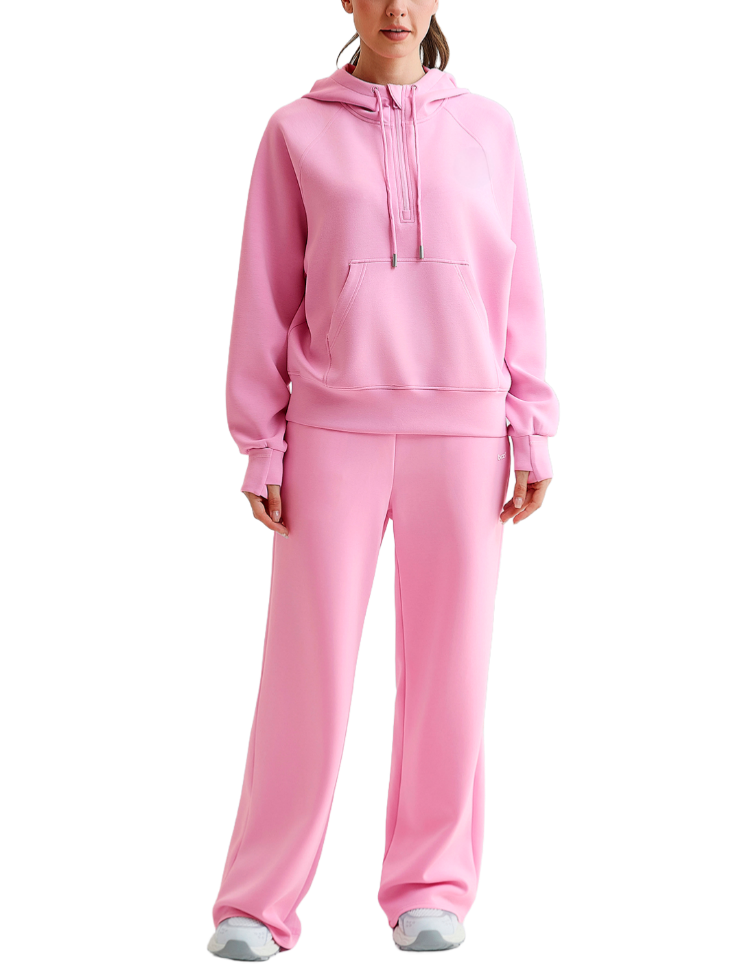 Vractive Wholesale Modal Half-Zip Hoodie and Wide-Leg Sweatpants Set