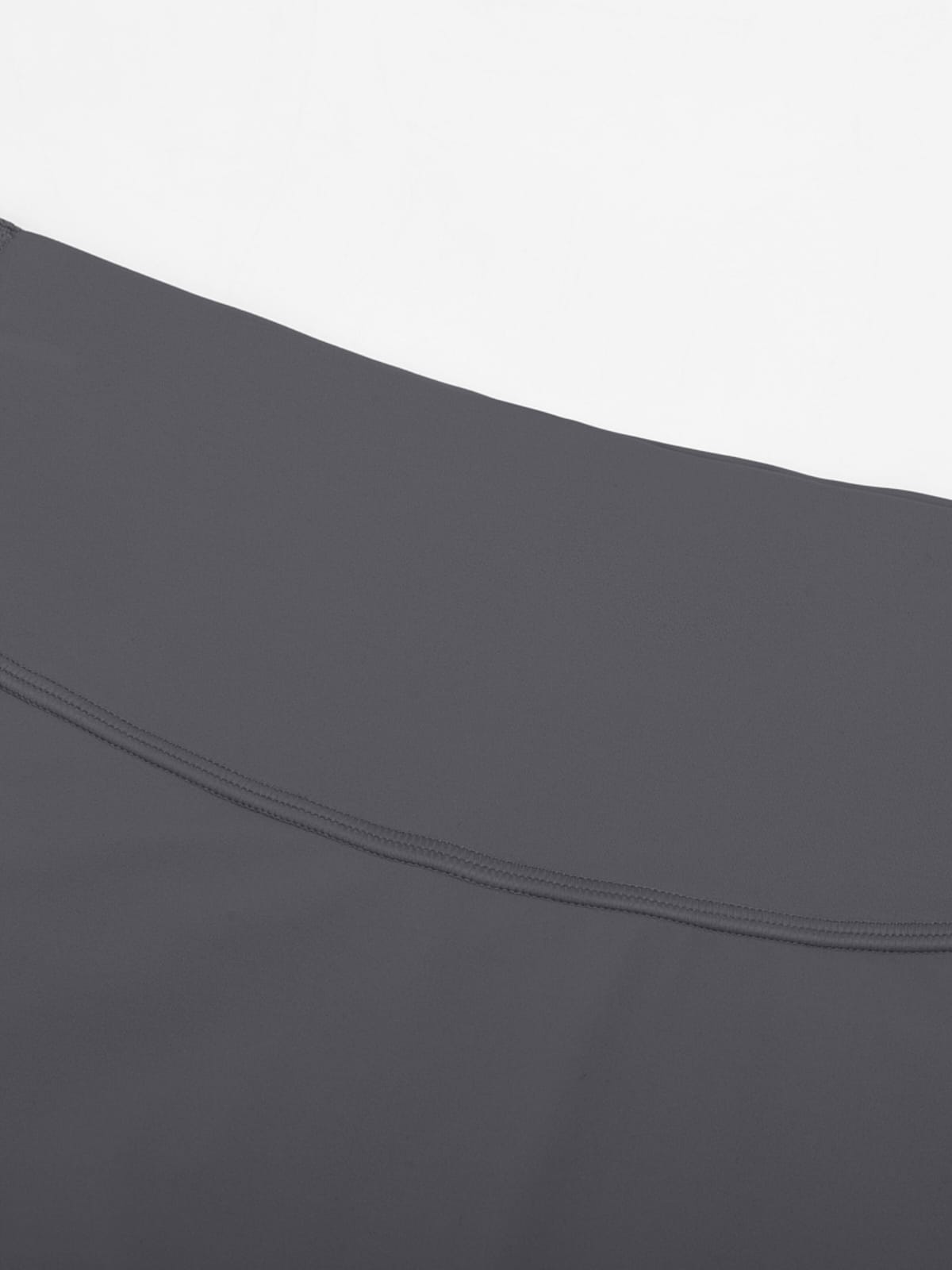 Dark grey high waisted cargo flare leggings waistband detail