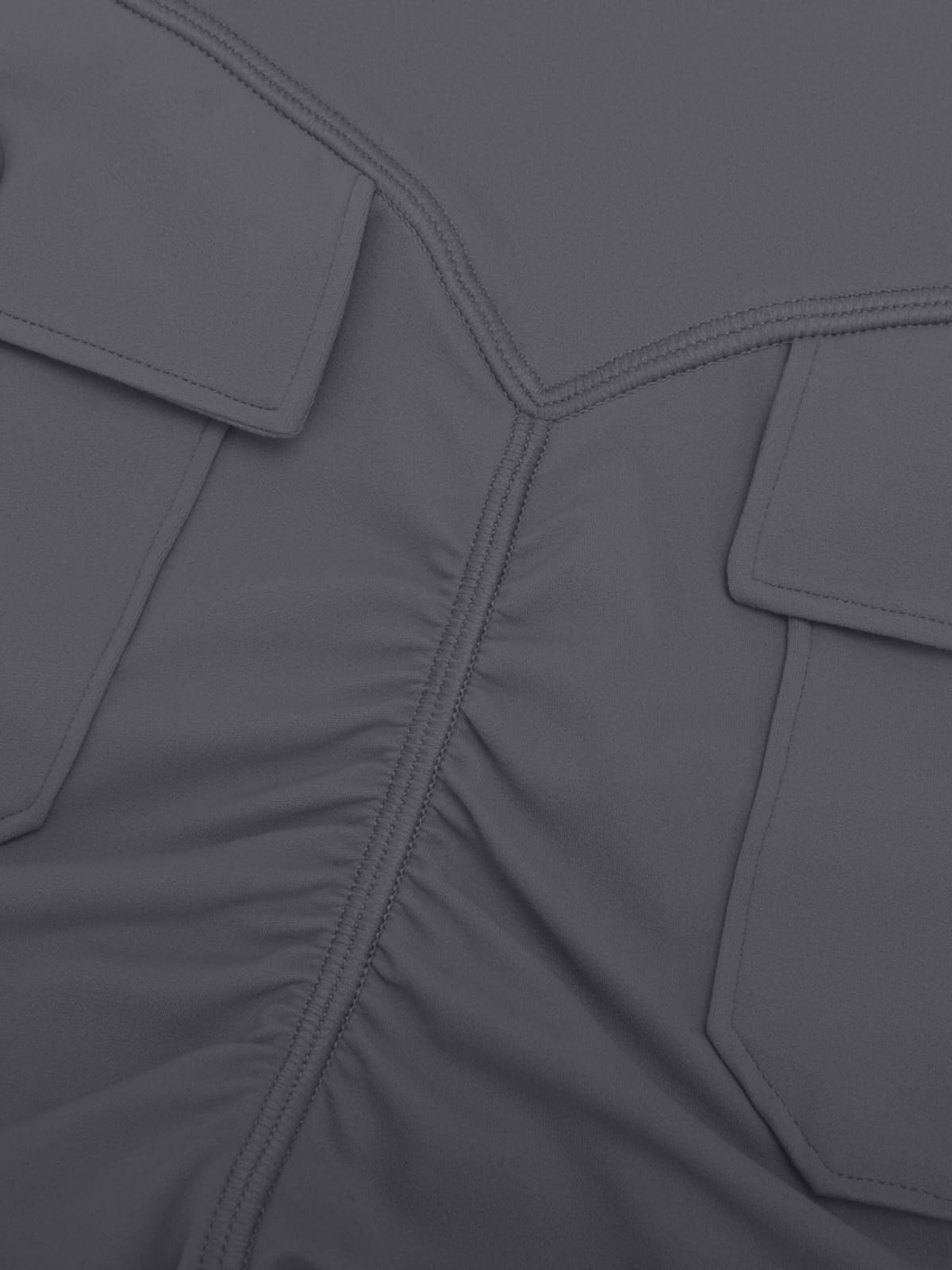 Dark grey butt lifting flare leggings back detail
