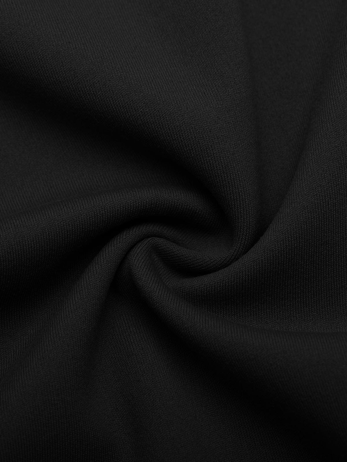 Macro fabric detail highlighting the durable and opaque texture of Standard Black Vractive gym shorts