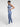 Full body view of blue Vractive seamless yoga leggings, double-layer waistband shaping leggings
