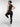 Back view of black Vractive seamless yoga leggings, peach buttocks shaping with double-layer waistband
