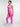 Full body view of pink Vractive seamless yoga leggings, double-layer waistband shaping
