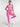 Pink Vractive seamless yoga leggings in active pose, peach buttocks shaping with double-layer waistband
