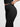 Double-layer waistband detail of black Vractive seamless yoga leggings, peach buttocks shaping
