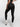 Back view of black Vractive seamless yoga leggings, peach buttocks shaping with double-layer waistband
