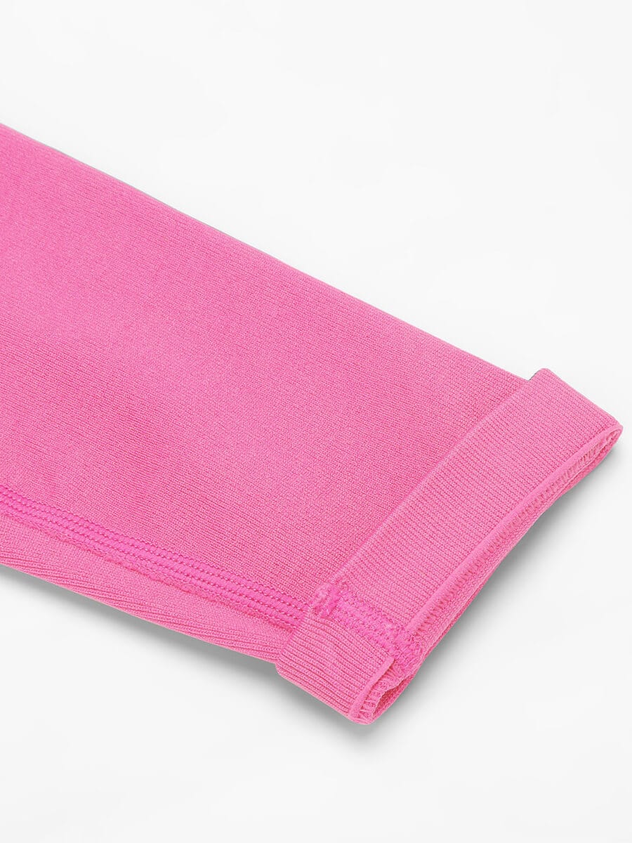 Ankle detail of pink Vractive seamless yoga leggings, double-layer waistband peach buttocks shaping
