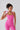 Vractive Blush Pink seamless sports jumpsuit front view highlighting tummy control waist