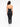 Back view of black Vractive one piece halter jumpsuit, thigh slimming shapewear
