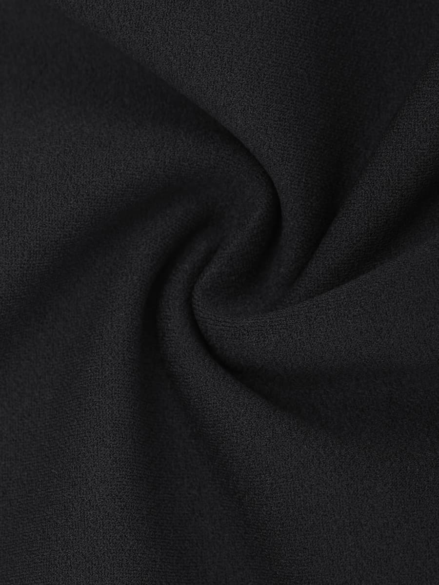 Seamless fabric detail of black Vractive one piece halter jumpsuit, thigh slimming shapewear
