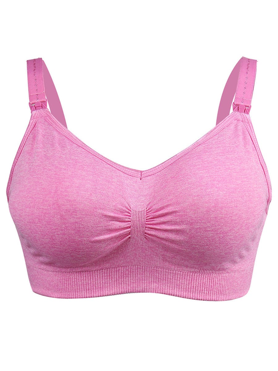 Pink Vractive wholesale seamless bra, solid color wireless bra with free extenders
