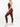 Side view of brown Vractive seamless square neck one piece sport jumpsuit, seamless activewear
