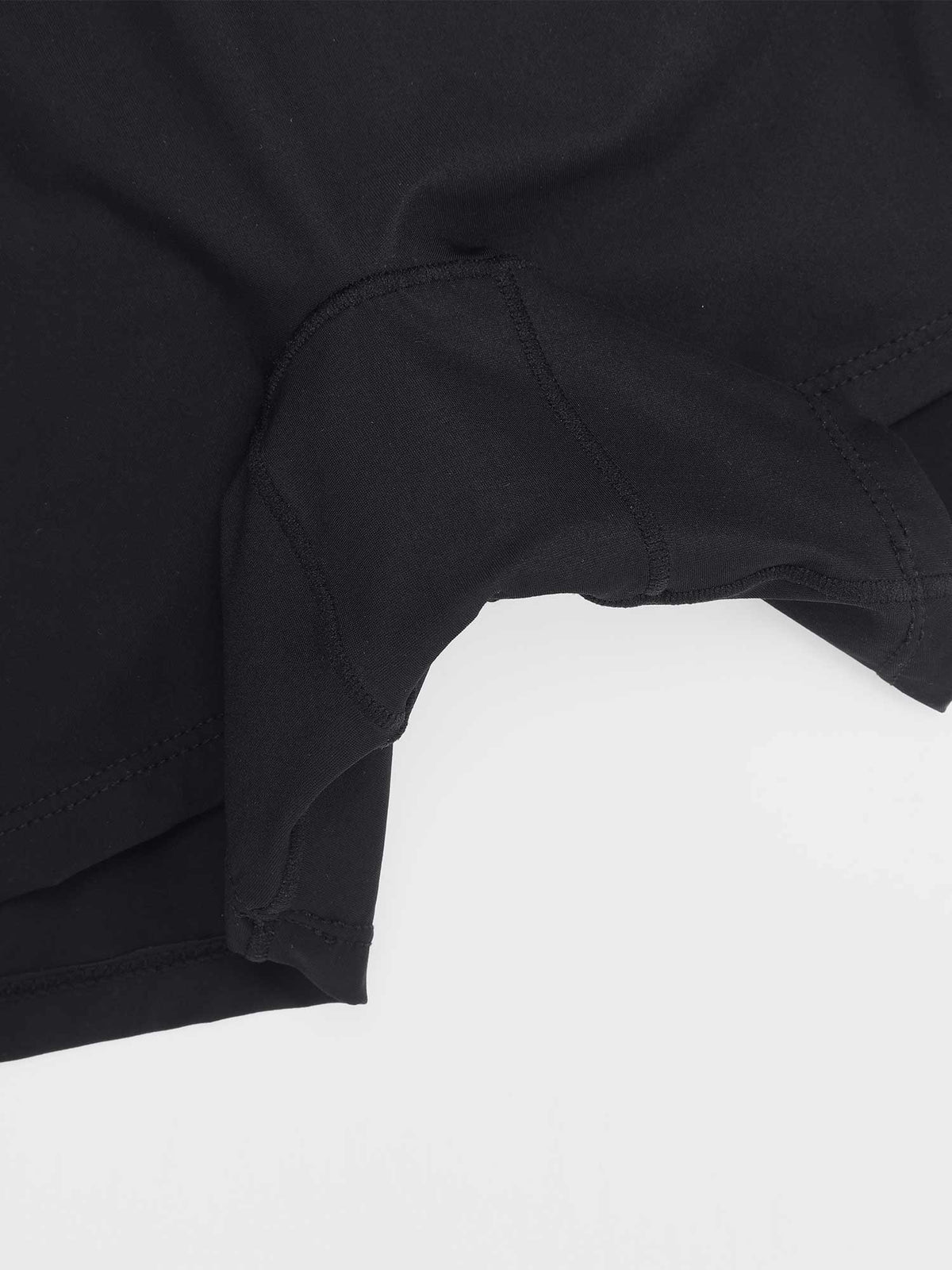Crotch detail of black Vractive 2 in 1 tennis dress, sports shaping activewear
