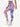 Side view of purple-pink tie-dye Vractive ankle length yoga leggings, nice quality tie-dyed activewear
