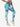 Side view of blue-green tie-dye Vractive ankle length yoga leggings, nice quality tie-dyed activewear
