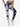 Side back view of black-white tie-dye Vractive tie-dyed yoga leggings, ankle length nice quality
