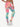 Side view of pink-green tie-dye Vractive tie-dyed yoga leggings, ankle length nice quality

