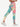 Side back view of pink-green tie-dye Vractive tie-dyed yoga leggings, ankle length nice quality
