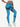 Side back view of deep blue tie-dye Vractive wholesale yoga leggings, ankle length nice quality

