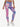 Side view of purple-pink tie-dye Vractive wholesale yoga leggings, ankle length nice quality
