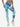 Side back view of blue-green tie-dye Vractive tie-dyed yoga leggings, ankle length nice quality
