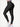 Side view of black Vractive wholesale ruched yoga legging, high rise ankle length fast shipping
