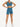 Teal blue Vractive seamless yogawear suit, low neckline sleeveless workout clothes wholesale
