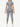 Back view of light grey Vractive short sleeves high waist yoga suit, moisture wicking fitness set
